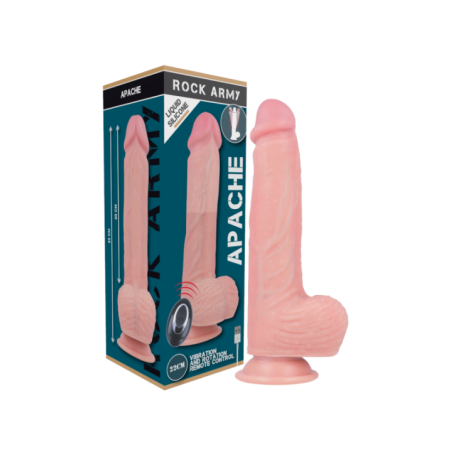 ROCKARMY - VIBRATEUR EN SILICONE LIQUIDE TÉLÉCOMMANDE PREMIUM APACHE 20.5 CM -O- 4.62 CM