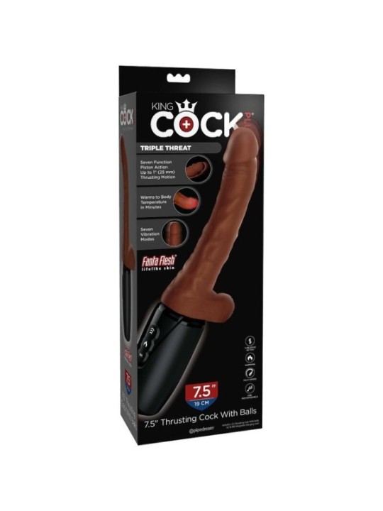 KING COCK - PLUS TRIPLE MENACE TON DE PEAU MARRON