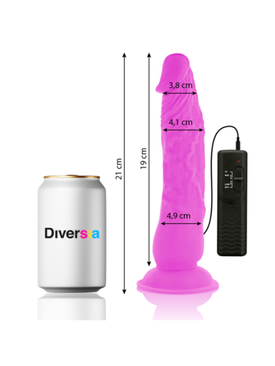DIVERSIA - DILDO VIBRANT FLEXIBLE VIOLET 21 CM -O- 4.9 CM