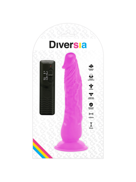 DIVERSIA - DILDO VIBRANT FLEXIBLE VIOLET 21 CM -O- 4.9 CM