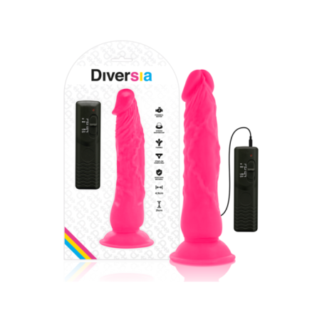DIVERSIA - DILDO VIBRANT FLEXIBLE ROSE 21 CM -O- 4.9 CM