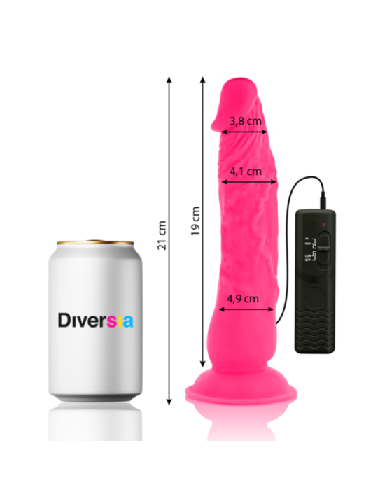 DIVERSIA - DILDO VIBRANT FLEXIBLE ROSE 21 CM -O- 4.9 CM