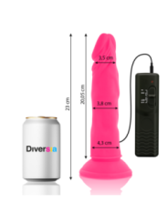 DIVERSIA - DILDO SOUPLE AVEC VIBRATION ROSE 23 CM -O- 4.3 CM