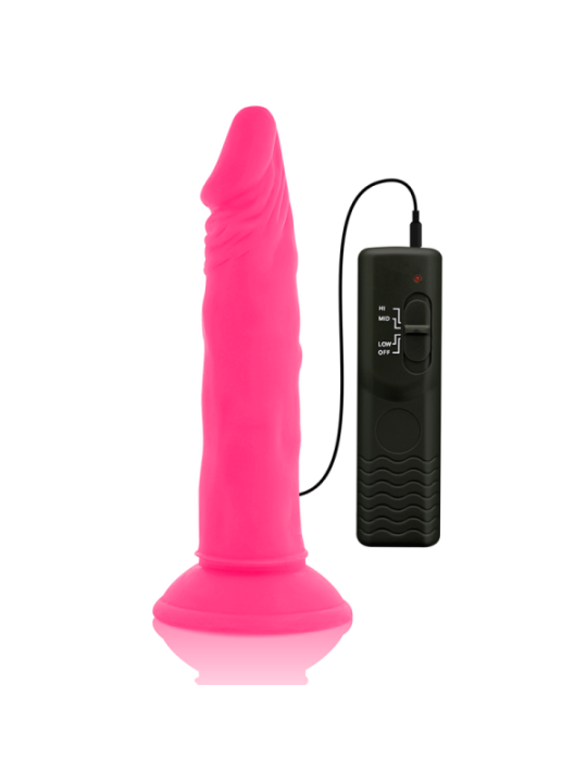 DIVERSIA - DILDO SOUPLE AVEC VIBRATION ROSE 23 CM -O- 4.3 CM