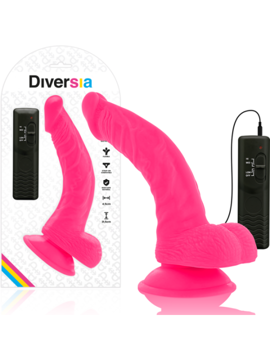 DIVERSIA - DILDO VIBRANT FLEXIBLE ROSE 21.5 CM -O- 4.5 CM