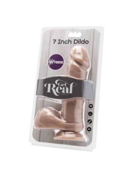GET REAL - GODE 18 CM AVEC BILLES VIBRATEUR SKIN