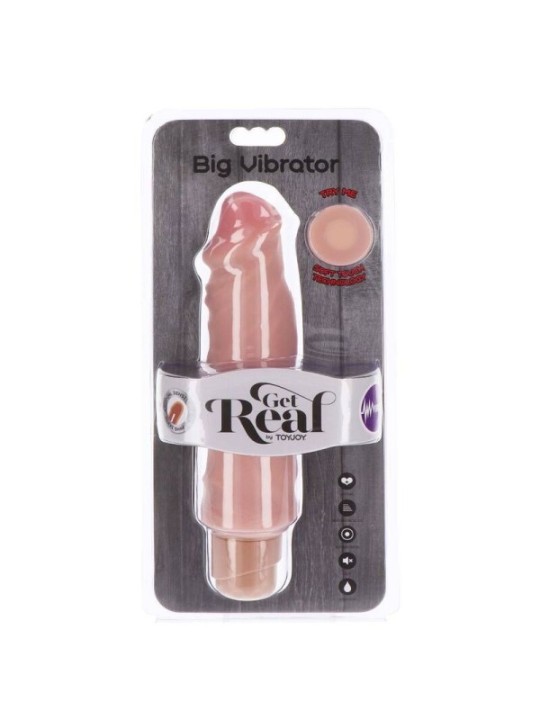 GET REAL - GRAND VIBRATEUR DOUBLE DENSITÉ 20,5 CM PEAU