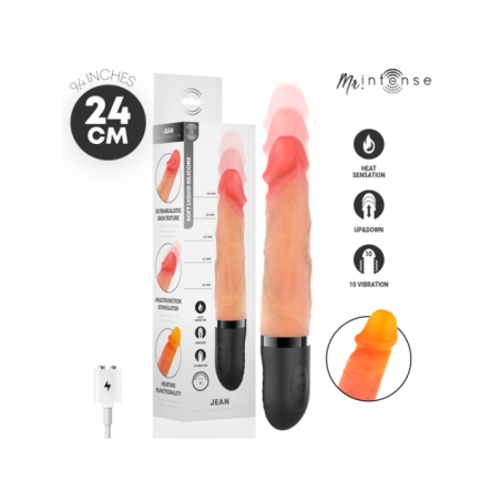MR INTENSE - JEAN VIBRATEUR HAUT ET BAS EN SILICONE AVEC EFFET CHAUFFANT 24 CM -Ø- 3,8 CM