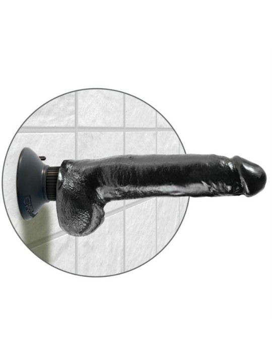 KING COCK - GODE VIBRANT AVEC TESTICULES 23 CM NOIR