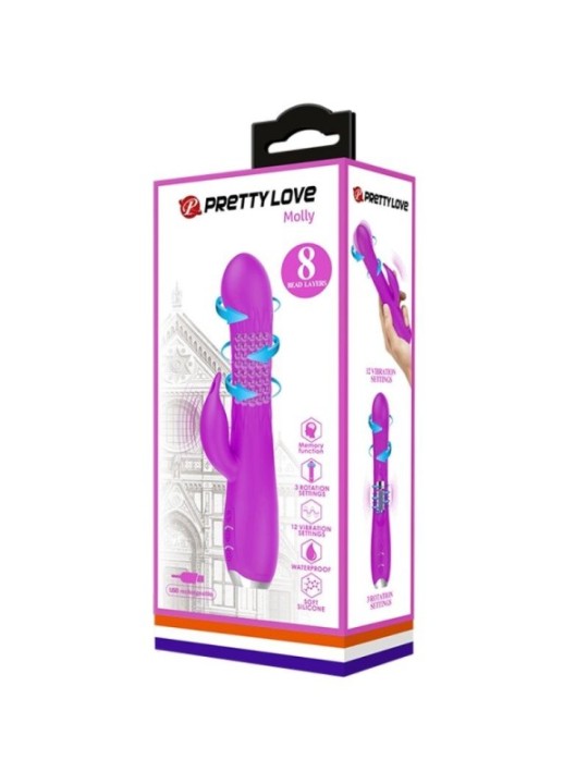 PRETTY LOVE - VIBRATEUR MOLLY AVEC ROTATION RECHARGEABLE