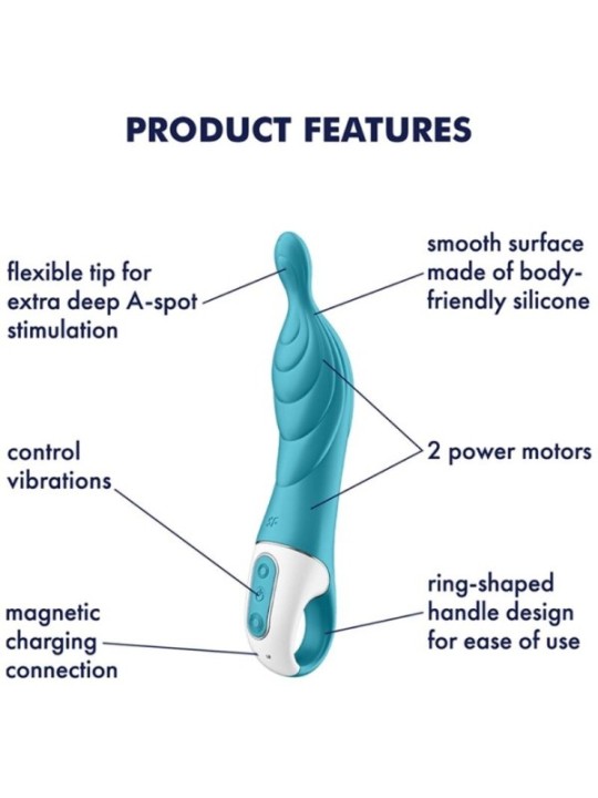 SATISFYER - VIBRATEUR AMAZING 2 ASPOT TURQUOISE