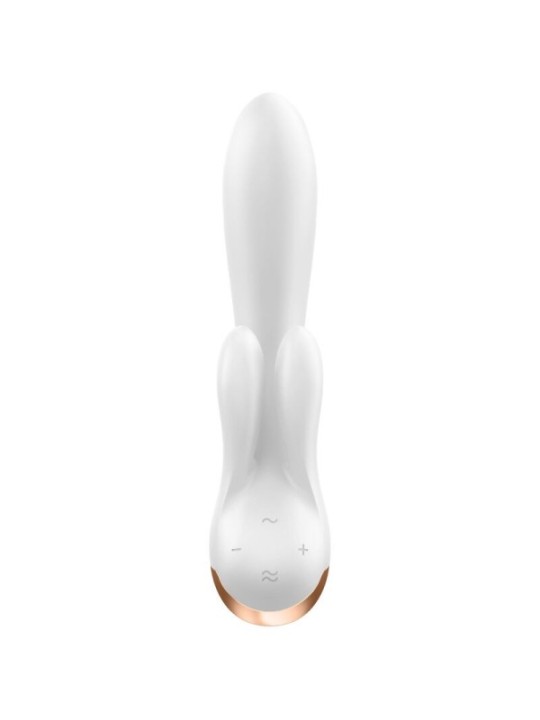 SATISFYER - APPLICATION VIBRATEUR DOUBLE FLEX BLANC