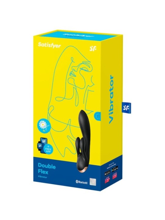 SATISFYER - APPLICATION VIBRATEUR DOUBLE FLEX NOIR