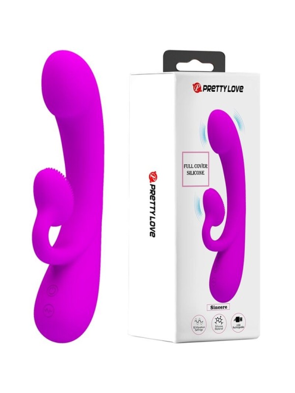PRETTY LOVE - VIBRATEUR ET SUCCION CLITORISÉ EN SILICONE SINCÈRE VIOLET