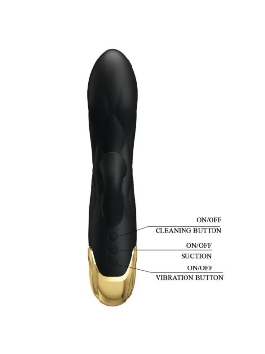 PRETTY LOVE - VIBRATEUR DE LUXE RECHARGEABLE NOIR PLAQUÉ OR
