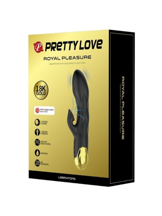 PRETTY LOVE - VIBRATEUR DE LUXE RECHARGEABLE NOIR PLAQUÉ OR