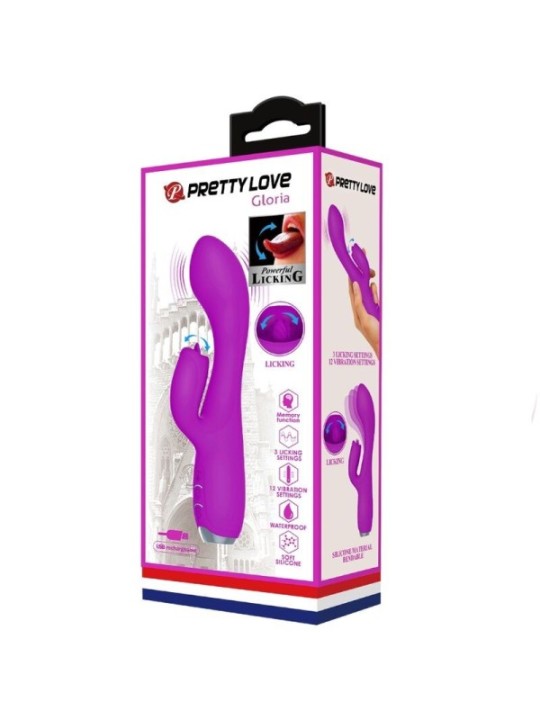PRETTY LOVE - VIBRATEUR LAPIN RECHARGEABLE GLORIA IMPERMÉABLE VIOLET