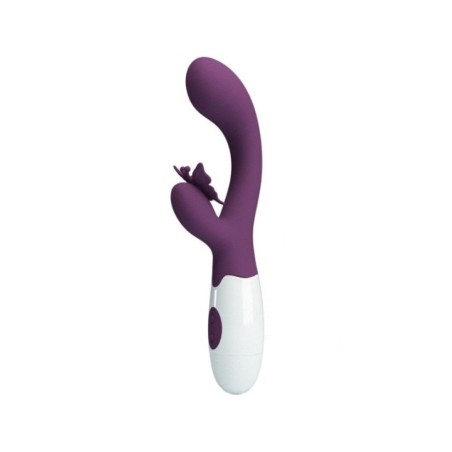 PRETTY LOVE - BUTTERFLY KISS VIBRATEUR RABBIT ET STIMULATEUR DE POINT G VIOLET