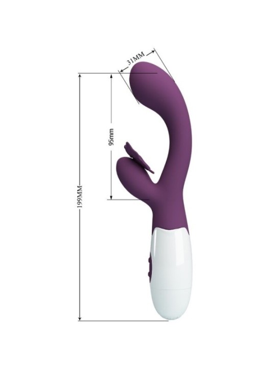 PRETTY LOVE - BUTTERFLY KISS VIBRATEUR RABBIT ET STIMULATEUR DE POINT G VIOLET