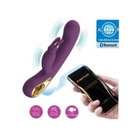 PRETTY LOVE - LIAM VIBRATEUR LAPIN ET STIMULATEUR DE POINT G VIOLET