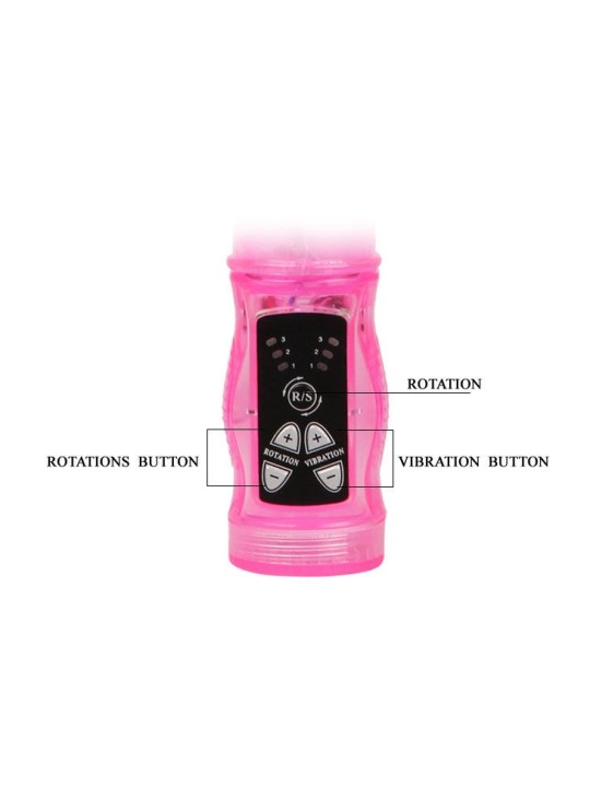 BAILE - MINI ROTATEUR LAPIN ROSE AVEC SUPERSTIMULATEUR