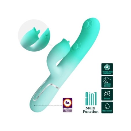PRETTY LOVE - VIBRATEUR LAPIN MULTIFONCTION GIGI VERT AQUA