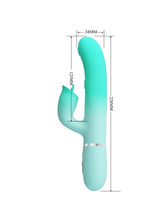 PRETTY LOVE - VIBRATEUR LAPIN MULTIFONCTION GIGI VERT AQUA