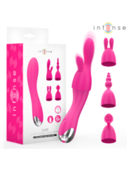 INTENSE - VIBRATEUR CHER AVEC 20 MODES DE MOUVEMENTS ET EMBOUTS INTERCHANGEABLES