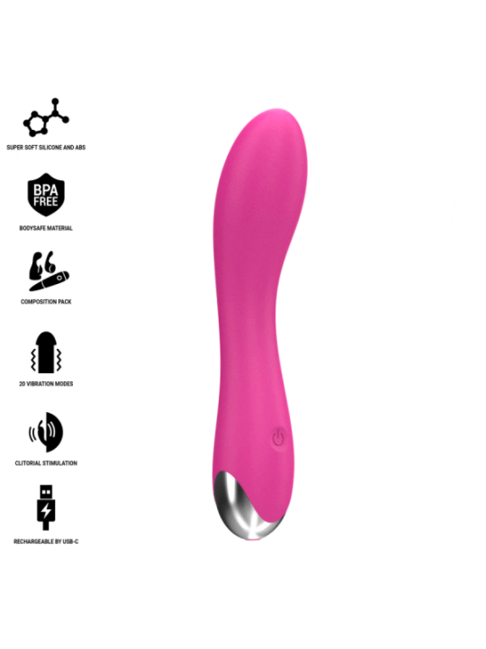 INTENSE - VIBRATEUR CHER AVEC 20 MODES DE MOUVEMENTS ET EMBOUTS INTERCHANGEABLES