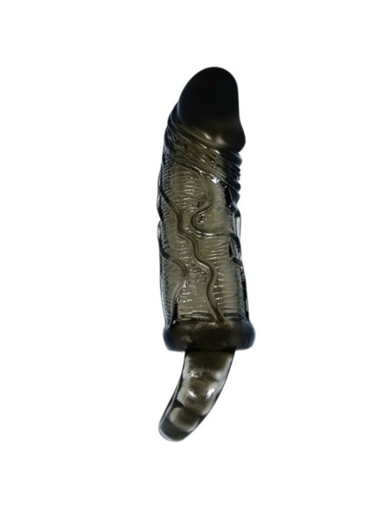 BAILE - HOUSSE DEXTENSION DE PÉNIS AVEC SANGLE POUR TESTICULES NOIR 13.5 CM
