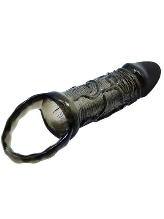 BAILE - HOUSSE DEXTENSION DE PÉNIS AVEC SANGLE POUR TESTICULES NOIR 13.5 CM