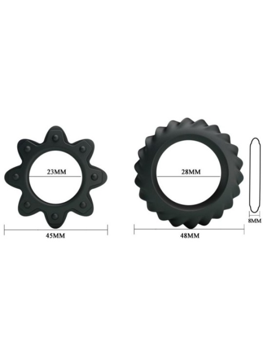 BAILE - KIT 2 ANNEAUX FLEURI EN SILICONE