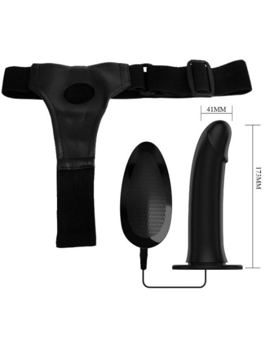 PRETTY LOVE - VITO STRAP ON AVEC GODE CREUX ET VIBRATION 17.3 CM