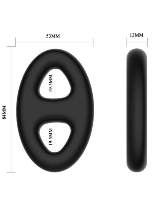 CRAZY BULL - BAGUE EN SILICONE DOUBLE OVALE
