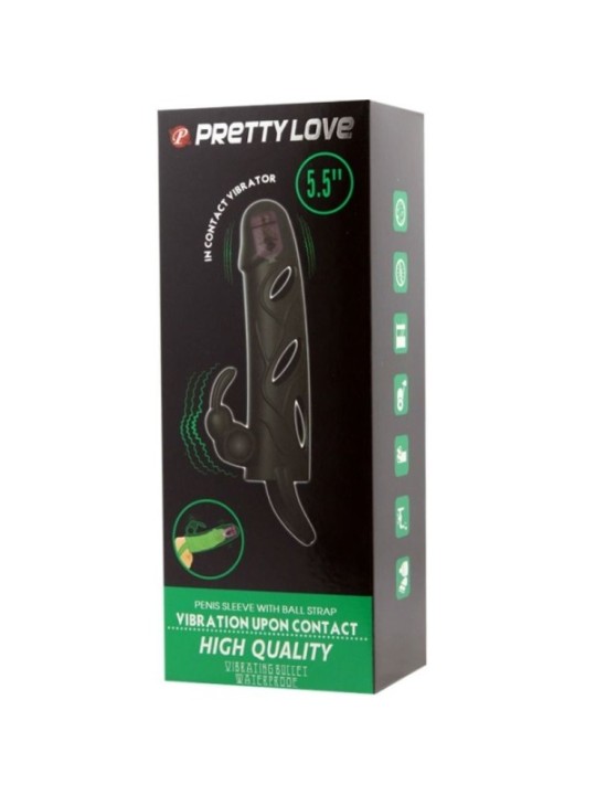 PRETTY LOVE - HOUSSE EN SILICONE AVEC VIBRATION 14 CM 2.0