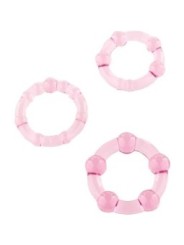 SEVEN CREATIONS - ENSEMBLE DE TROIS ANNEAUX PÉNIS ROSE