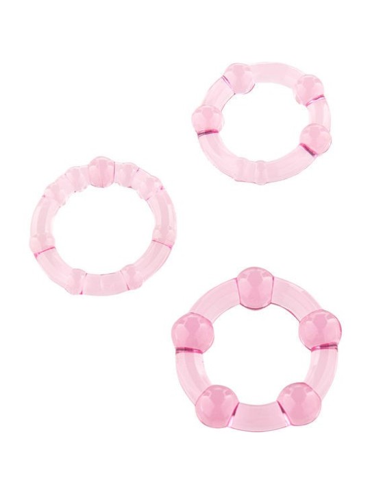 SEVEN CREATIONS - ENSEMBLE DE TROIS ANNEAUX PÉNIS ROSE