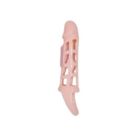 BAILE - COUVERTURE DEXTENSION DE PÉNIS AVEC VIBRATION ET SANGLE NATURELLE 13,5 CM