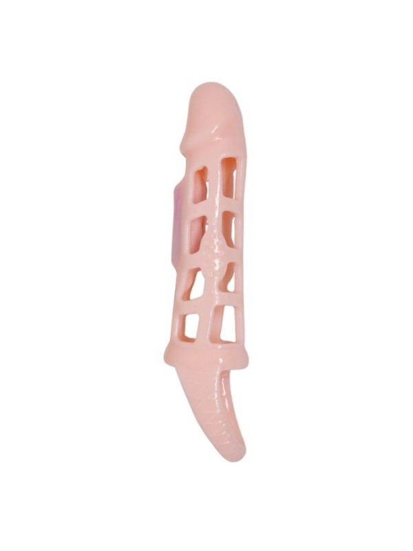 BAILE - COUVERTURE DEXTENSION DE PÉNIS AVEC VIBRATION ET SANGLE NATURELLE 13,5 CM