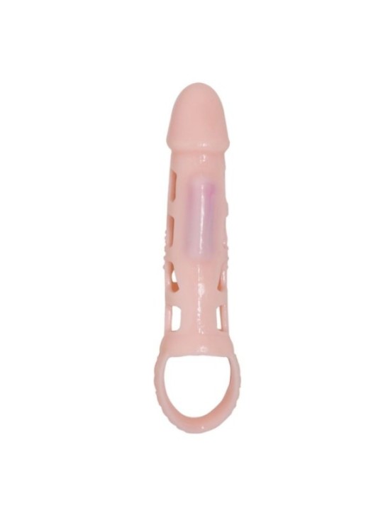 BAILE - COUVERTURE DEXTENSION DE PÉNIS AVEC VIBRATION ET SANGLE NATURELLE 13,5 CM