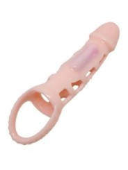 BAILE - COUVERTURE DEXTENSION DE PÉNIS AVEC VIBRATION ET SANGLE NATURELLE 13,5 CM