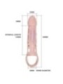 BAILE - COUVERTURE DEXTENSION DE PÉNIS AVEC VIBRATION ET SANGLE NATURELLE 13,5 CM