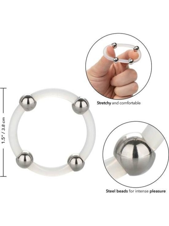 CALEXOTICS - BAGUE EN SILICONE PERLÉE ACIER L