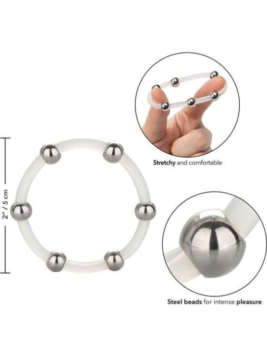 CALEXOTICS - BAGUE EN SILICONE PERLÉE ACIER XL