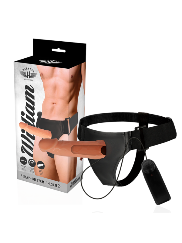 HARNESS ATTRACTION - WILLIAN HOLLOW RNES AVEC VIBRATEUR 17 CM -O- 4.5 CM