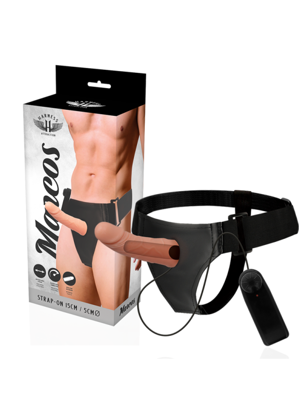 HARNESS ATTRACTION - RNES CADRES CREUX AVEC VIBRATEUR 15 CM -O- 5 CM