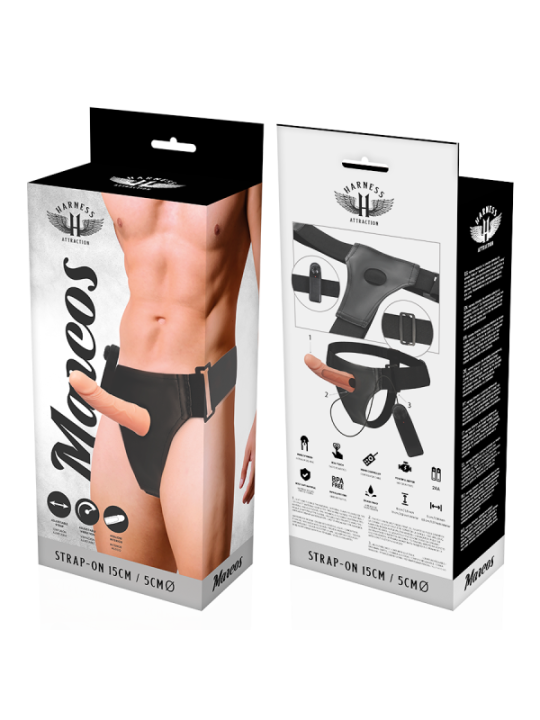 HARNESS ATTRACTION - RNES CADRES CREUX AVEC VIBRATEUR 15 CM -O- 5 CM