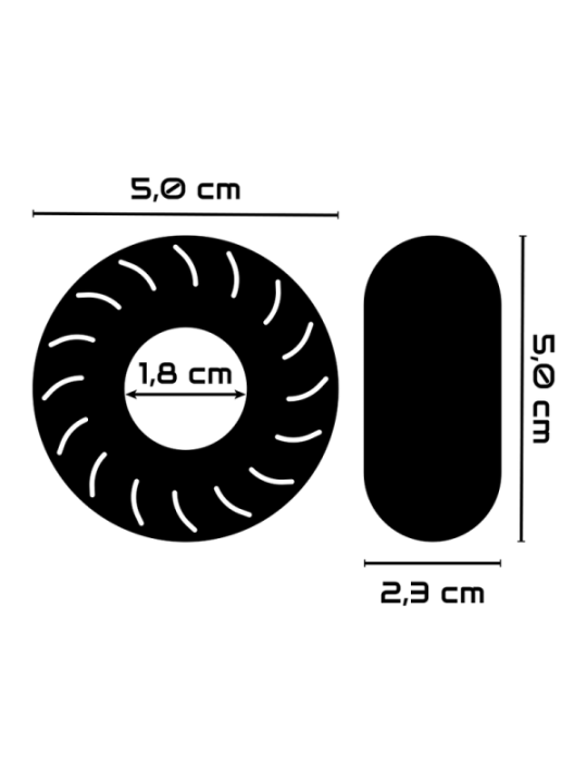 POWERING - ANNEAU PÉNIS SUPER FLEXIBLE ET RÉSISTANT 5CM PR08 NOIR
