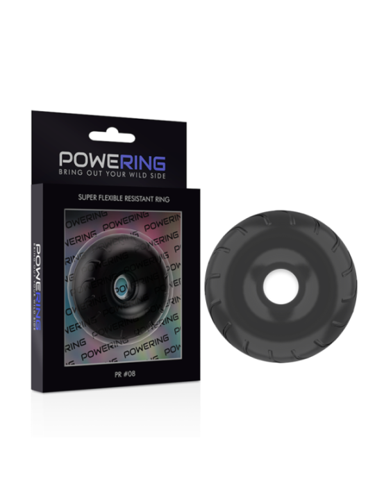 POWERING - ANNEAU PÉNIS SUPER FLEXIBLE ET RÉSISTANT 5CM PR08 NOIR