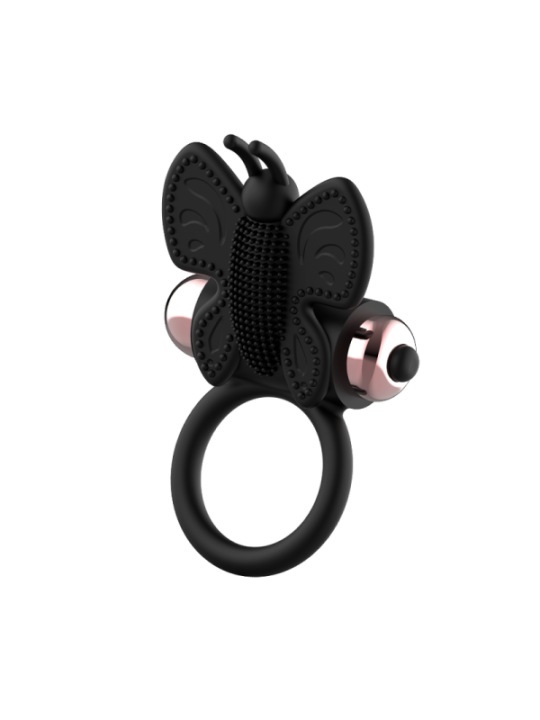 COQUETTE CHIC DESIRE - COCKRING PAPILLON AVEC VIBRATEUR NOIR/ OR